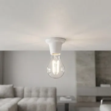Portalampade Moderno bianco LED 1XE27 Componente per illuminazione minimal