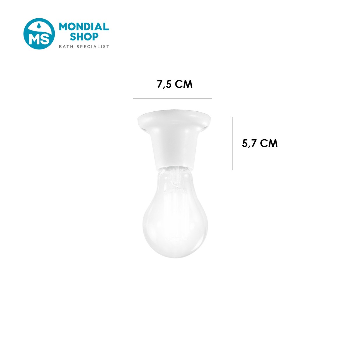 Douille E27 blanche moderne | Mondialshop