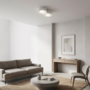 Plafoniera moderna bianca tonda 2XGX53 LED Plafoniera a Doppia luce per casa e ufficio