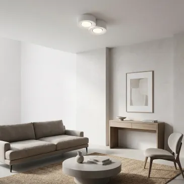 Plafoniera moderna bianca tonda 2XGX53 LED Plafoniera a Doppia luce per casa e ufficio