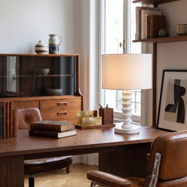 Lampada da tavolo in Velluto bianco e Metallo in 4 varianti Ideale per living e camera