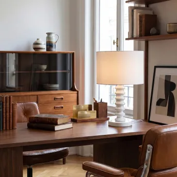 Lampada da tavolo in Velluto bianco e Metallo in 4 varianti Ideale per living e camera