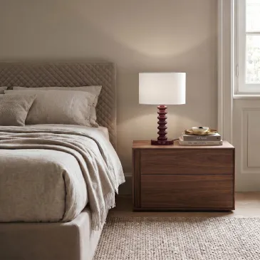 Lampada da Tavolo Velluto Bianco e Metallo | Mondialshop