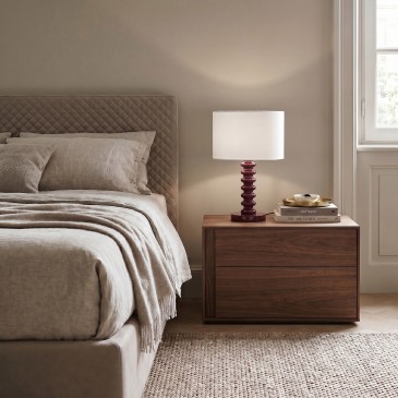 Lampe de table en velours blanc et métal | Mondialshop