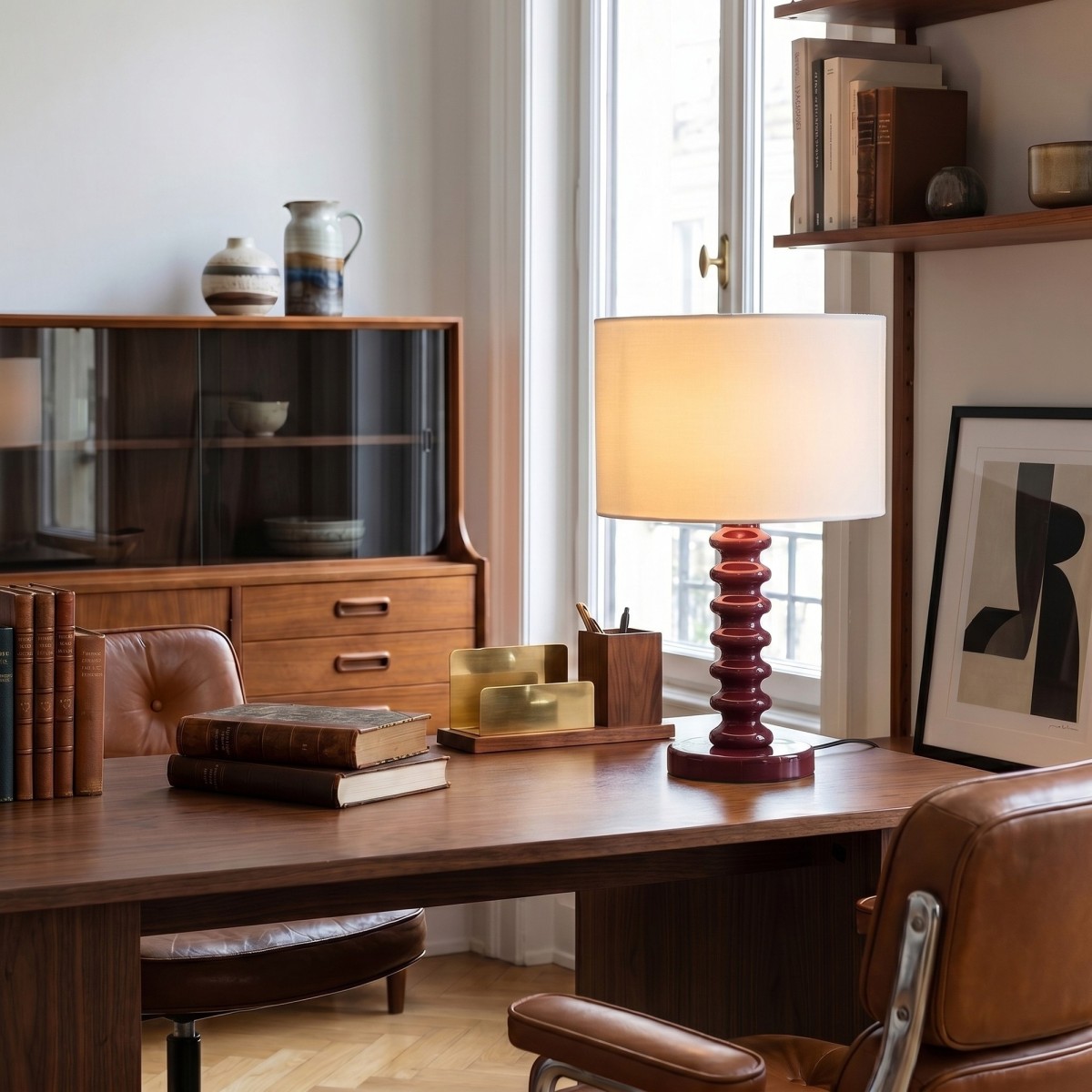 Lampe de table en velours blanc et métal | Mondialshop