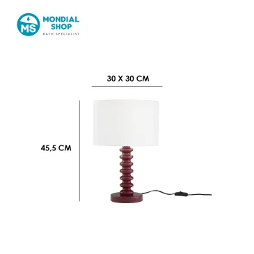 Lampada da Tavolo Velluto Bianco e Metallo | Mondialshop