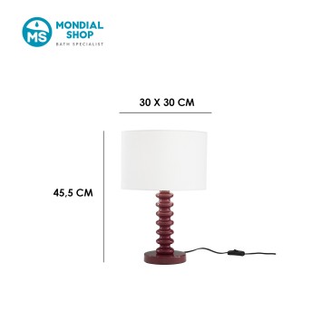 Tischleuchte aus weißem Samt und Metall | Mondialshop
