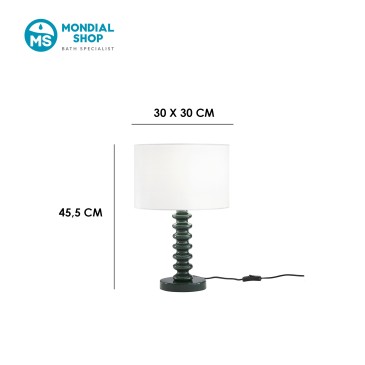 Lampe de table en velours blanc et métal | Mondialshop