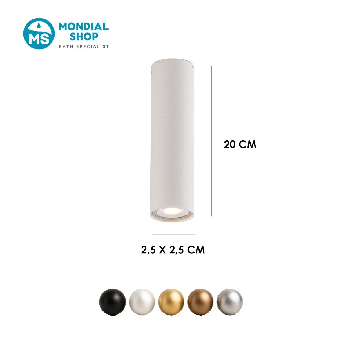 Minimalistische Röhren-Deckenleuchte GU10 | Mondialshop
