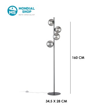 Lampadaire moderne 4xG9 au design géométrique | Mondialshop