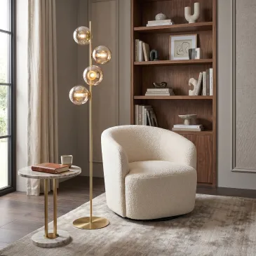 Piantana Moderna in oro o nero 4xG9 Design geometrico e raffinato