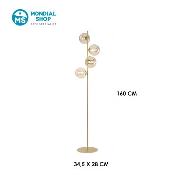 Lampadaire moderne 4xG9 au design géométrique | Mondialshop