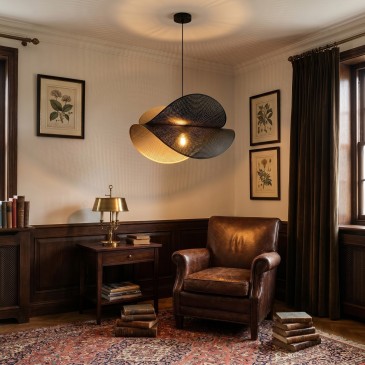 Suspension noire et dorée | Mondialshop