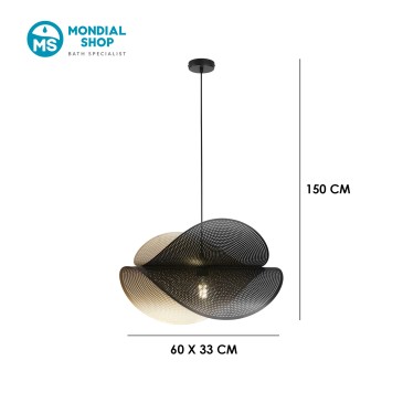 Suspension noire et dorée | Mondialshop