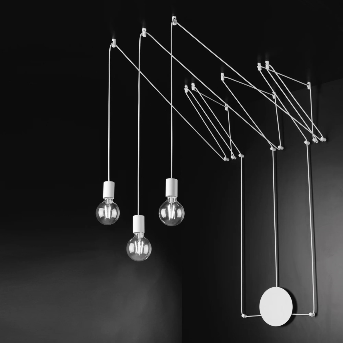 Moderner 3xE27-Kronleuchter in zwei Farben | Mondialshop