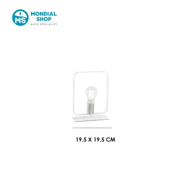 Lampe de table blanche et nickelée | Mondialshop