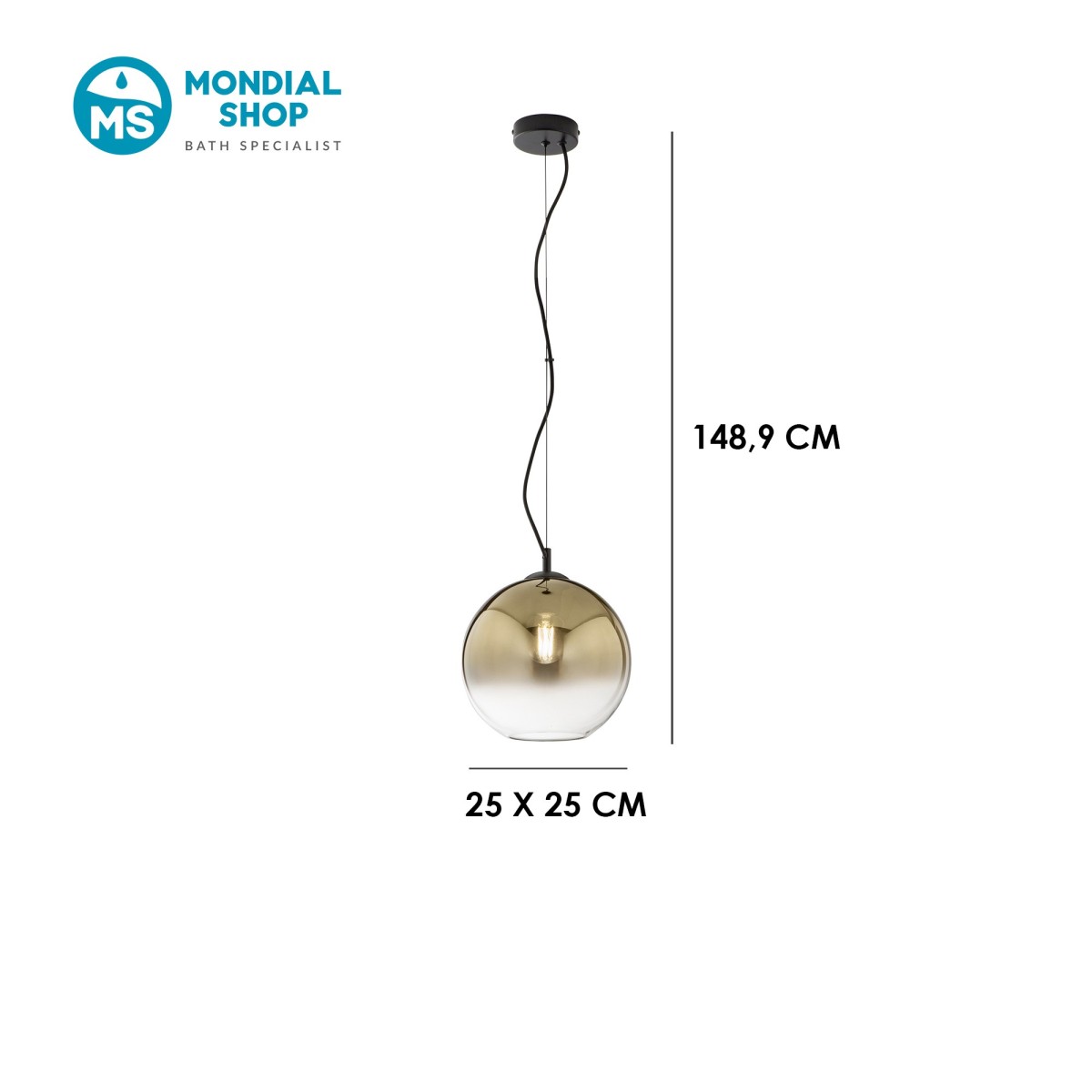 Lustre moderne doré ou cuivré | Mondialshop