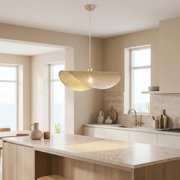 Suspension dorée avec câble de 150 cm | Mondialshop