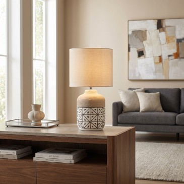 Lampada in ceramica decorata Per comodino 1xE27 Disponibile in dimensioni M o XL