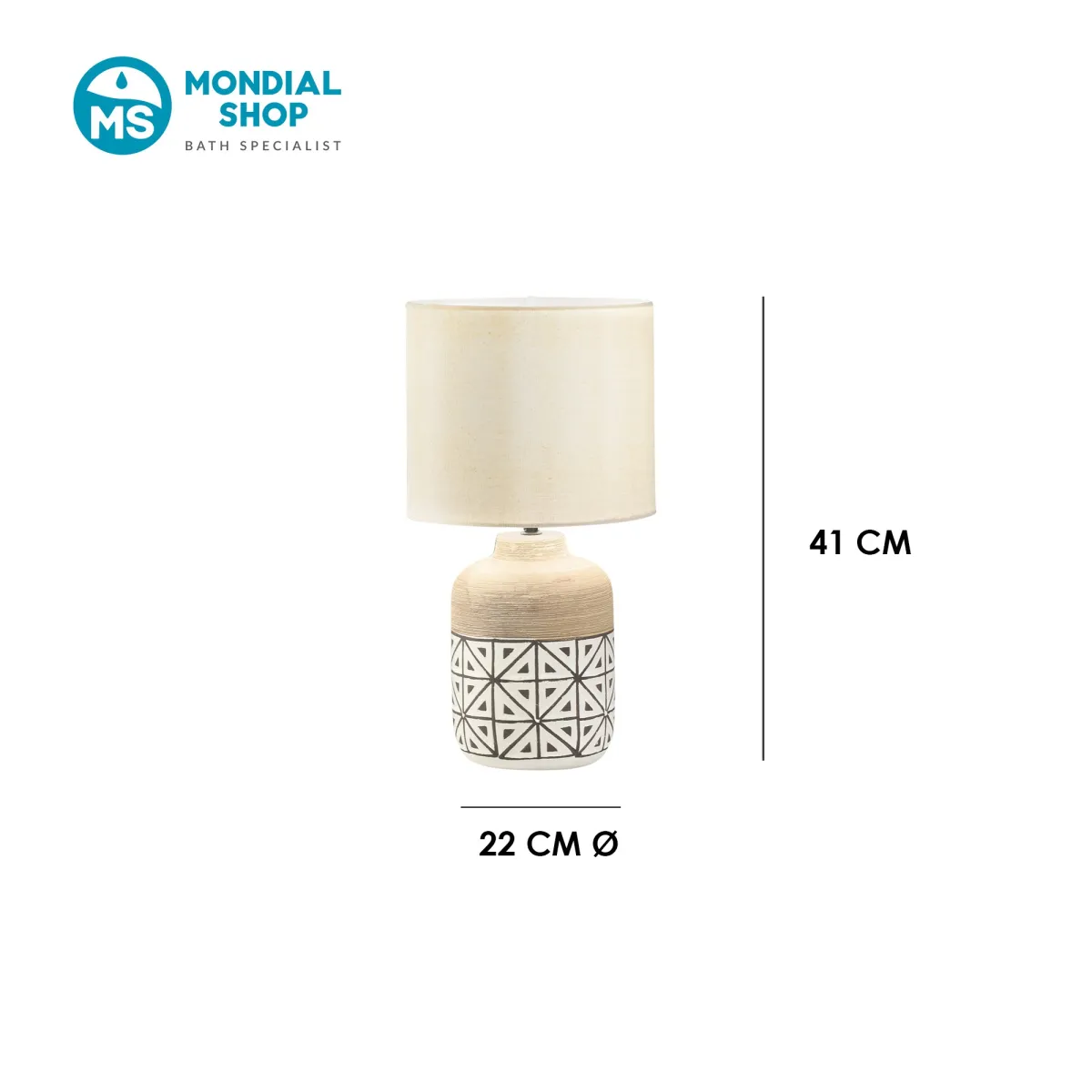 Dekorierte Keramiklampe M/XL | Mondialshop