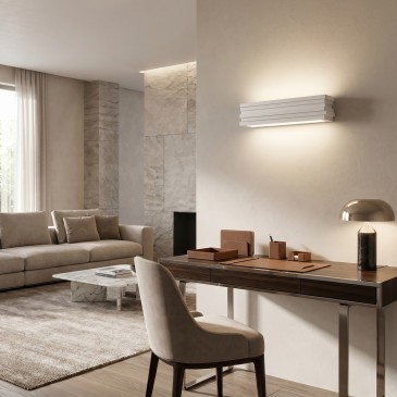 Applique murale en plâtre à peindre, 2 x E14 | Mondialshop