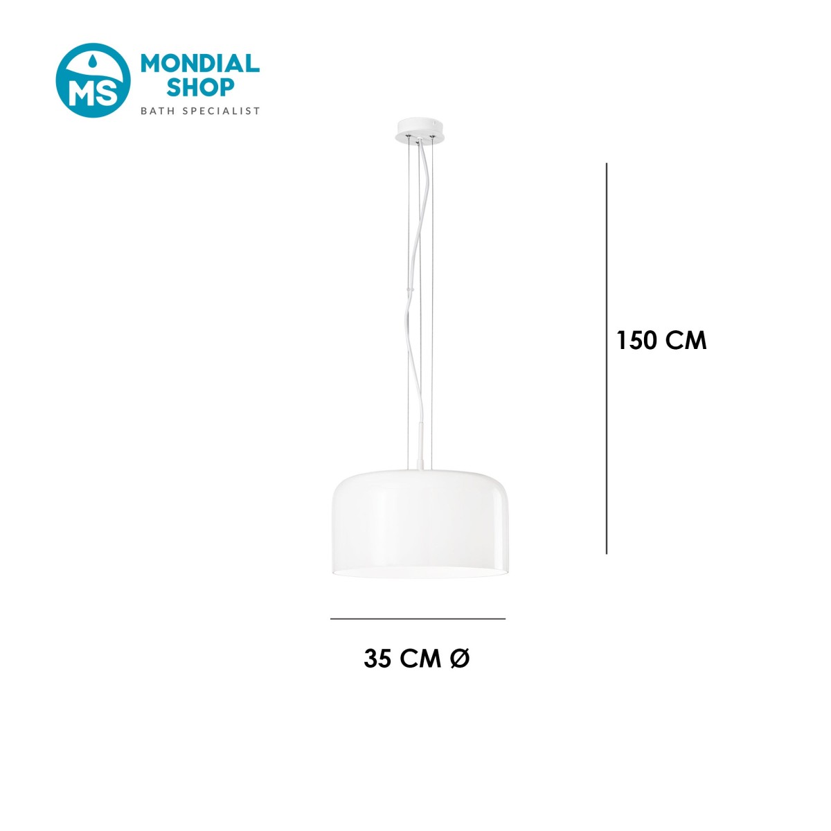 Lampada a Sospensione in Vetro E27 | Mondialshop