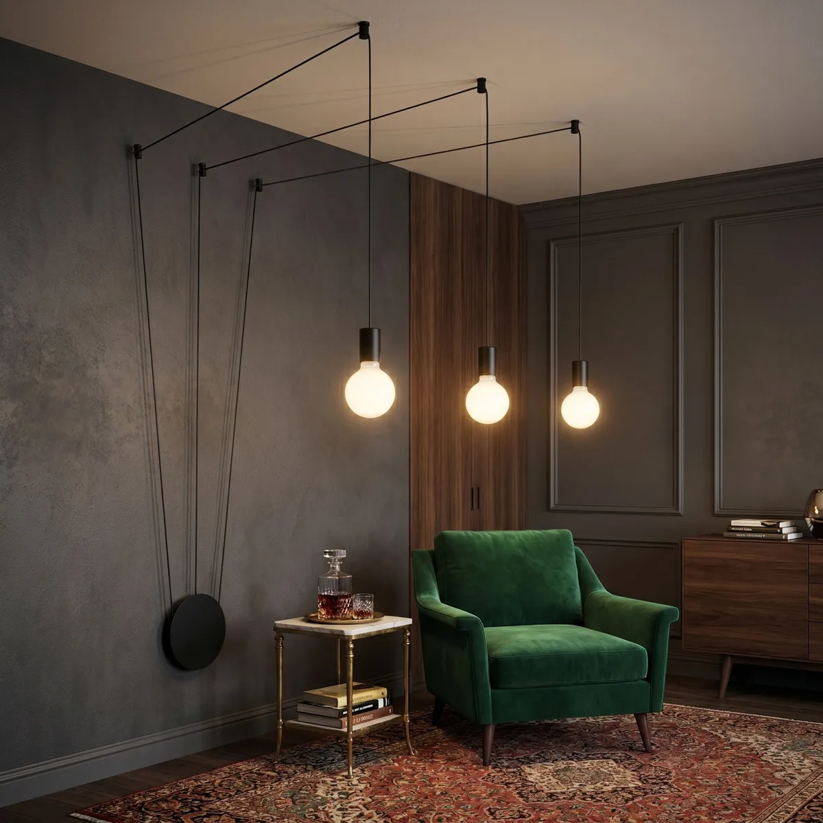 Moderner 3xE27-Kronleuchter in zwei Farben | Mondialshop