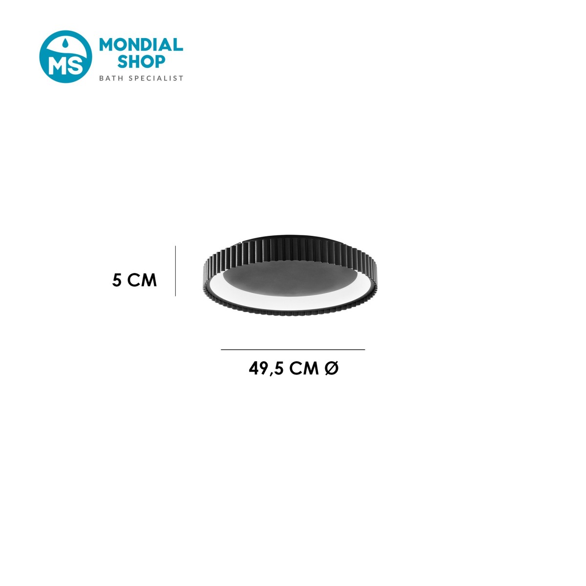 Plafonnier LED extra-plat en métal | Mondialshop