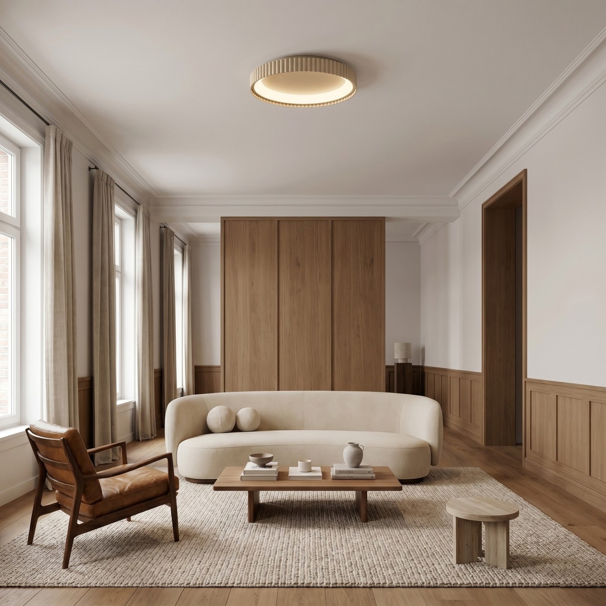 Plafonnier LED extra-plat en métal | Mondialshop