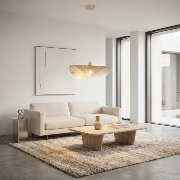 Lampadario moderno a una vela Color oro Attacco E27 Altezza paralume 30CM