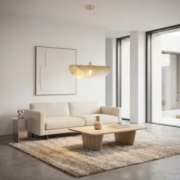 Lampadario moderno a una vela Color oro Attacco E27 Altezza paralume 30CM