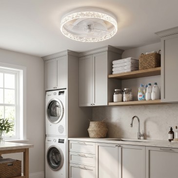 30-W-Deckenleuchte mit Ventilator, weiß | Mondialshop