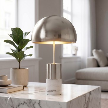 Lampada da Tavolo in Oro o Nichel 2xE14 | Mondialshop
