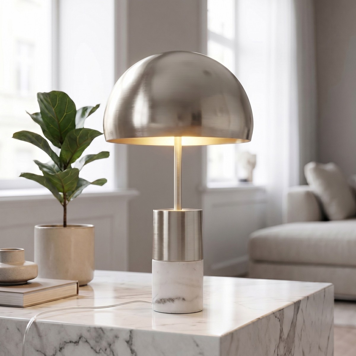 Tischleuchte in Gold oder Nickel, 2xE14 | Mondialshop