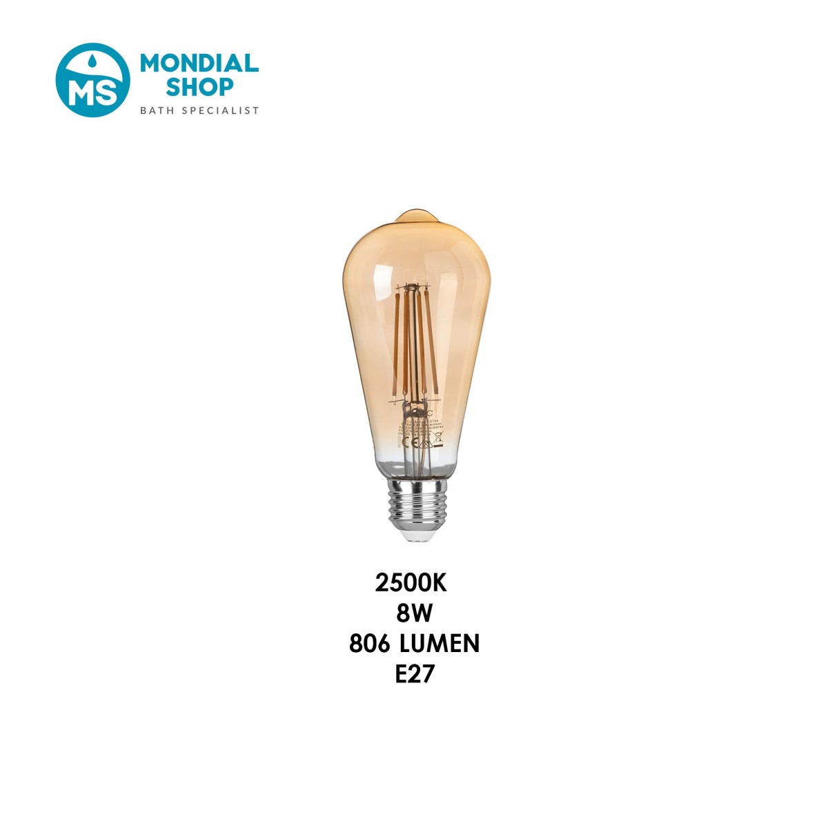 LED E27 8W Filamento Ambrato Vintage | Mondialshop