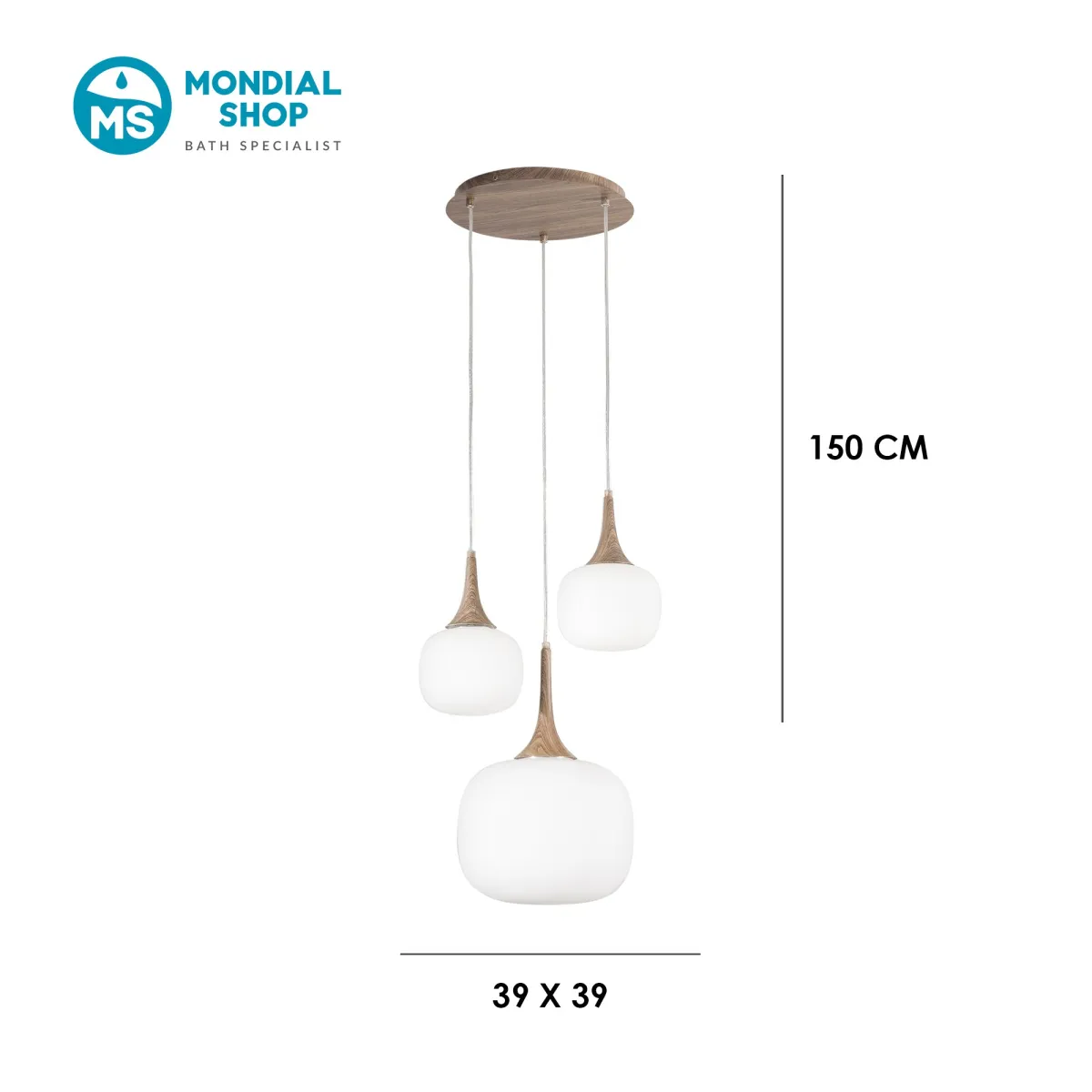 Moderner Kronleuchter in Weiß oder Grau | Mondialshop