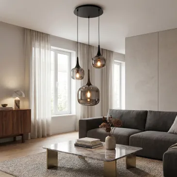 Lustre moderne blanc ou gris | Mondialshop