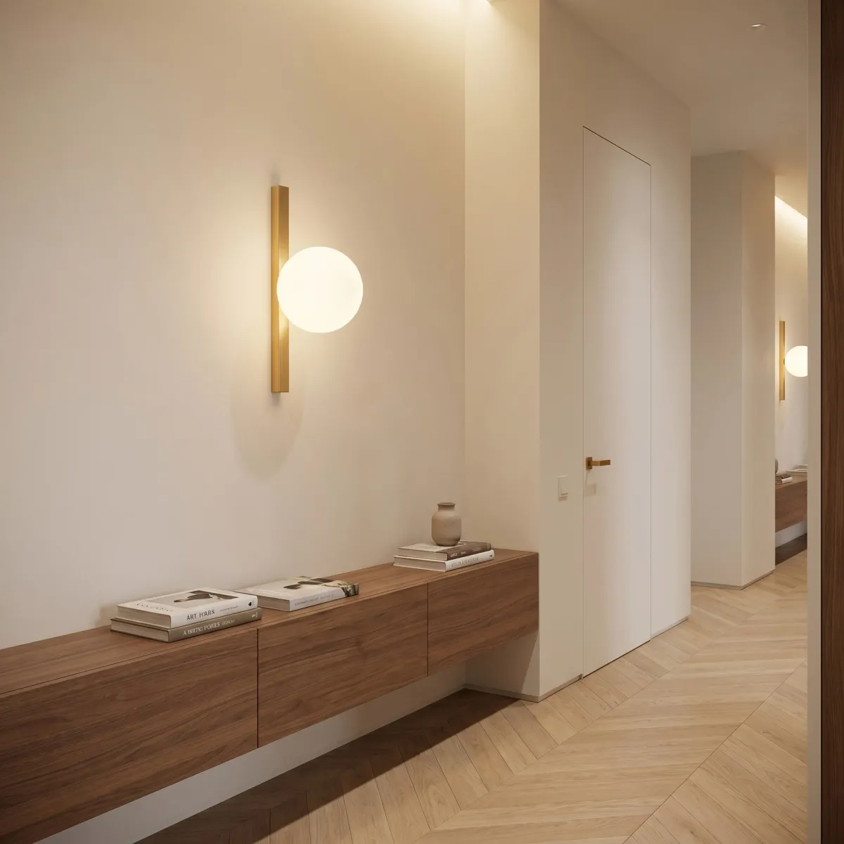 Applique murale noire ou dorée avec diffuseur opale |...