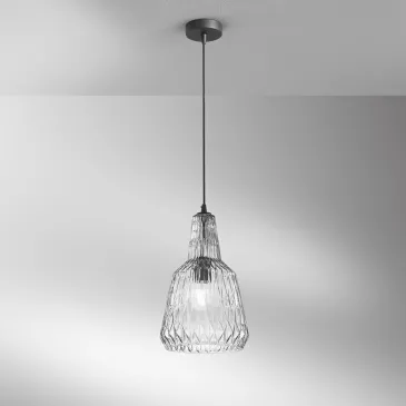 Sospensione Vetro Sfaccettato 1xE27 | Mondialshop