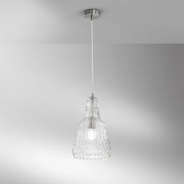 Sospensione Vetro Sfaccettato 1xE27 | Mondialshop