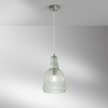 Sospensione Vetro Sfaccettato 1xE27 | Mondialshop
