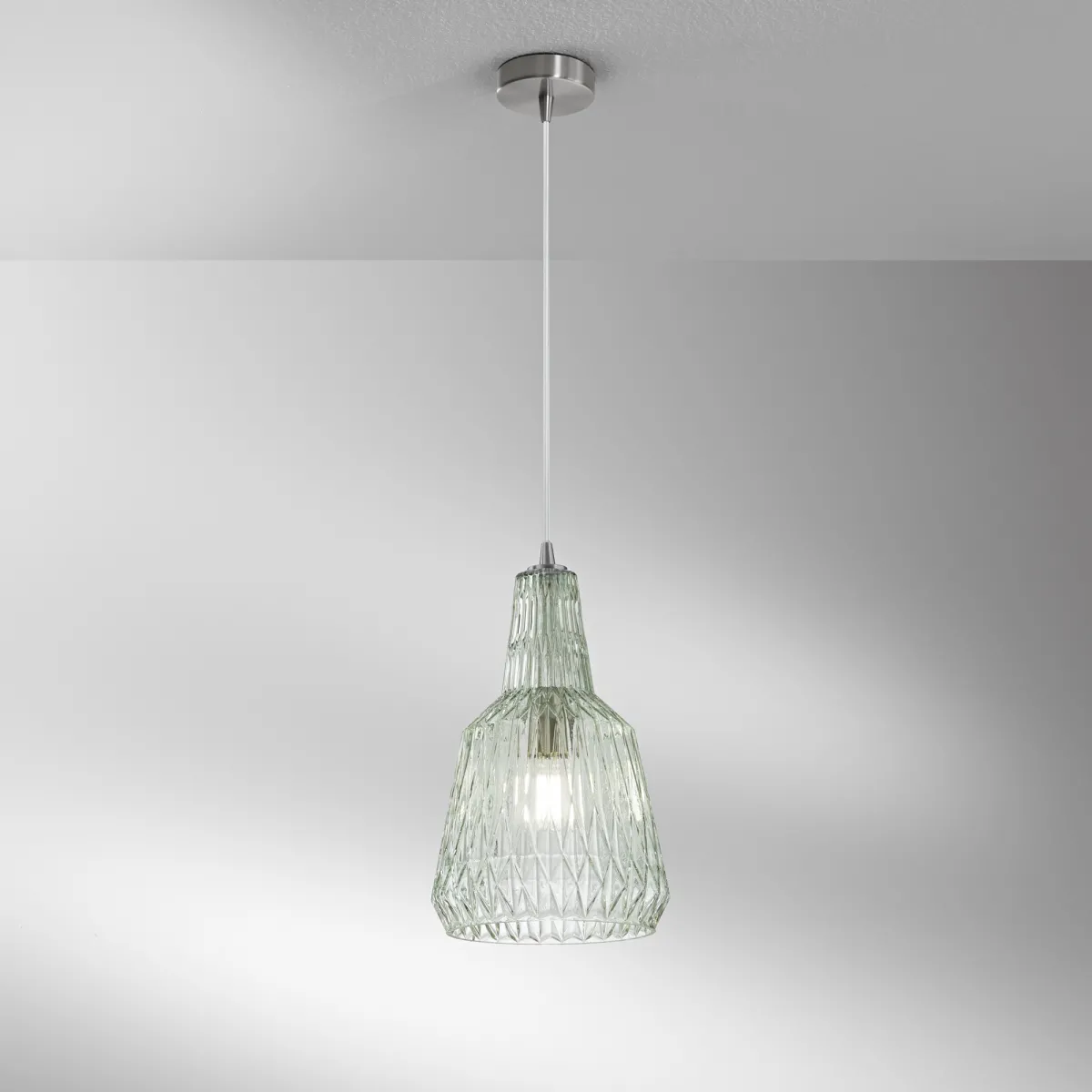 Facettierte Glas-Pendelleuchte, 1xE27 | Mondialshop