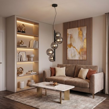 Lampadario Sospensione 5XG9 Ottone o Nero | Mondialshop