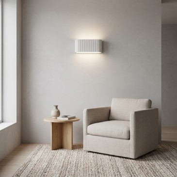 Applique murale moderne en plâtre blanc avec 2 ampoules R7S | Mondialshop