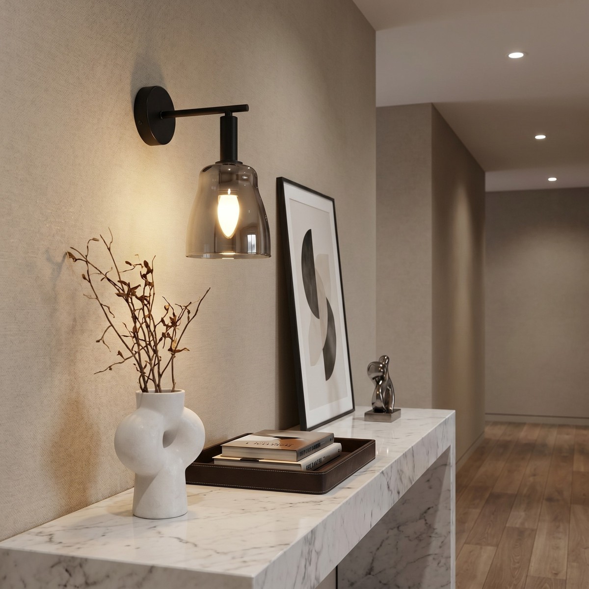 Applique noire style minimal 1xE14 | Mondialshop