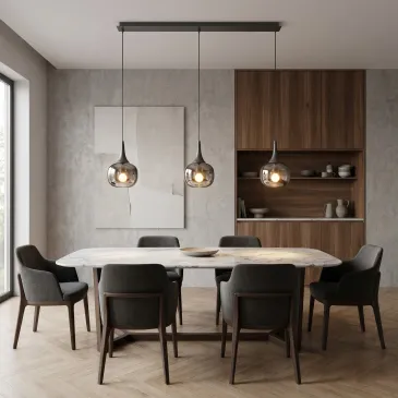 Suspension moderne en bois 3xE14 | Mondialshop