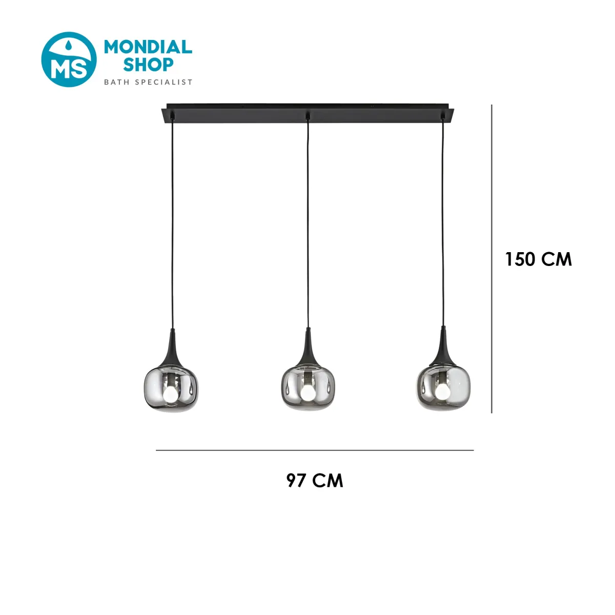 Moderne Pendelleuchte aus Holz, 3xE14 | Mondialshop