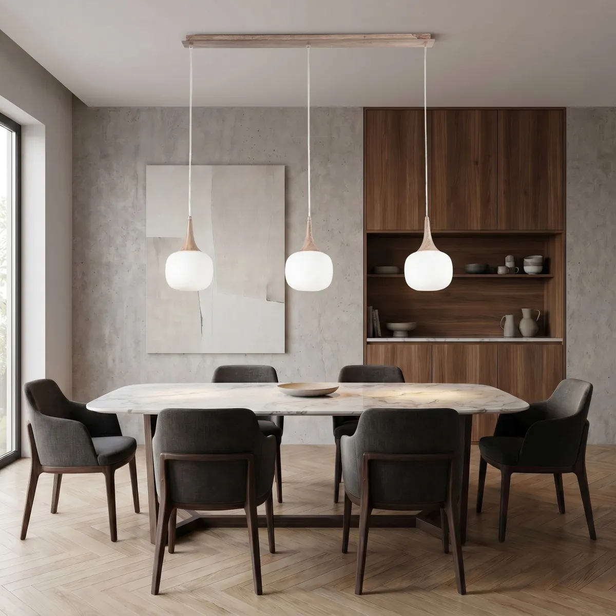 Moderne Pendelleuchte aus Holz, 3xE14 | Mondialshop