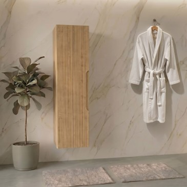 Mobile Colonna bagno con frontale cannettato 138x35x28