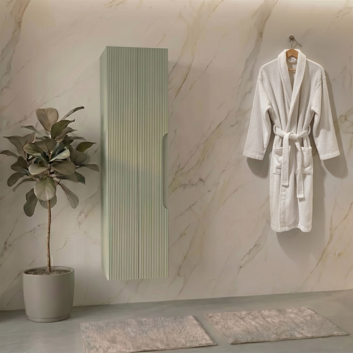Mobile Colonna bagno con frontale cannettato 138x35x28